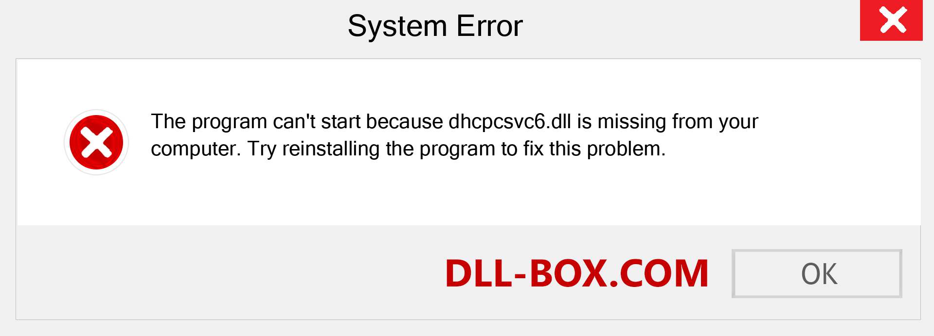  dhcpcsvc6.dll file is missing?. Download for Windows 7, 8, 10 - Fix  dhcpcsvc6 dll Missing Error on Windows, photos, images
