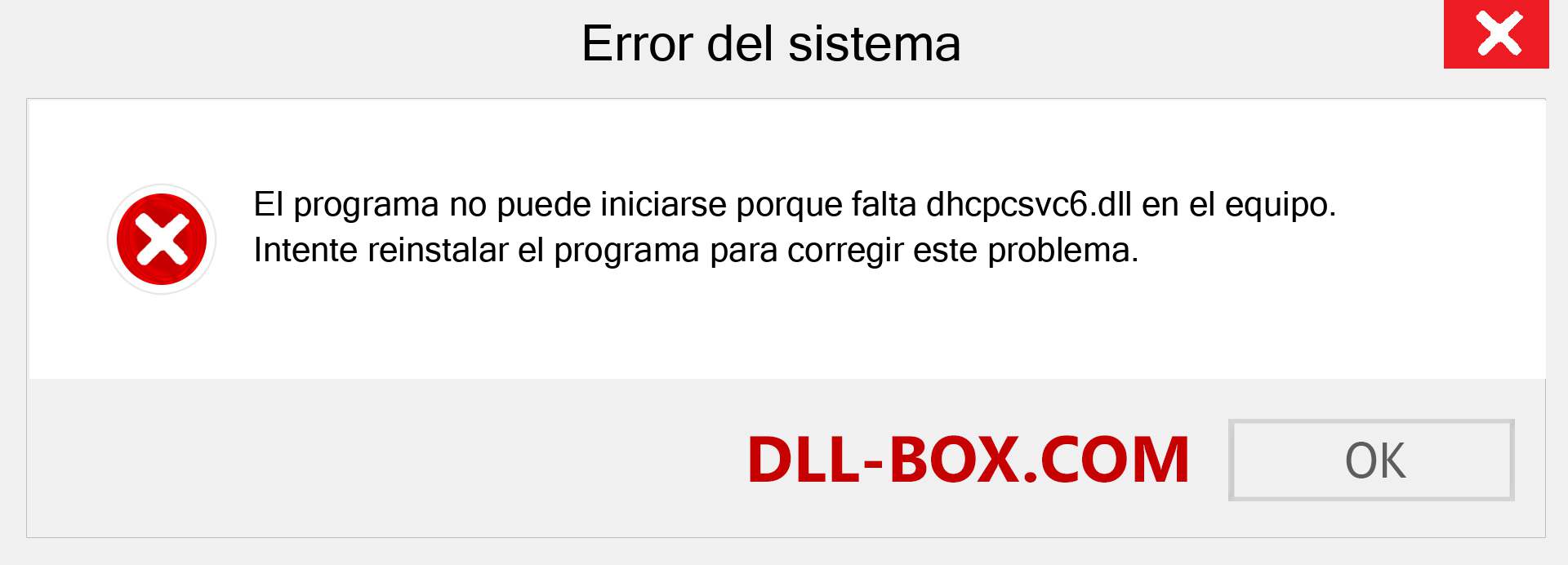 ¿Falta el archivo dhcpcsvc6.dll ?. Descargar para Windows 7, 8, 10 - Corregir dhcpcsvc6 dll Missing Error en Windows, fotos, imágenes